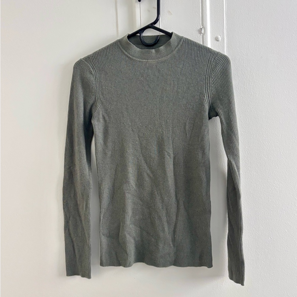 rag & bone Women's Ribbed Crewneck Sweater in Green